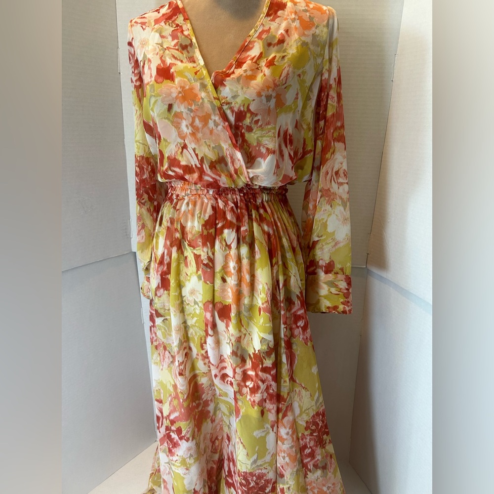 Elegant Floral Long Sleeve Dress